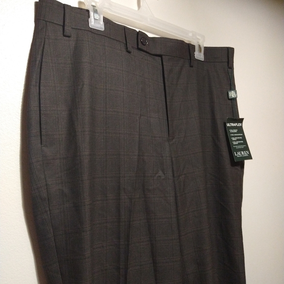 Ralph Lauren Norton Brown Plaid Ultraflex Slacks - Picture 8 of 16